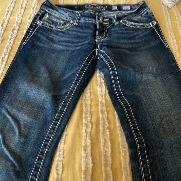 Miss Me Skinny Jeans w/ Rhinestone Embellishments - Picture 8 of 16